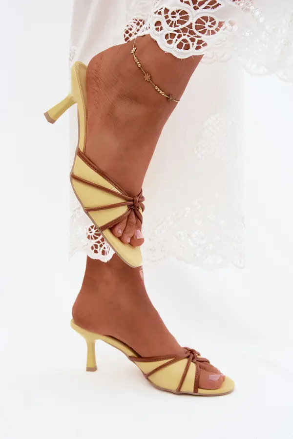 Boto Boto Women's High Heel Sandals Made of Faux Leather Yellow Orchidia