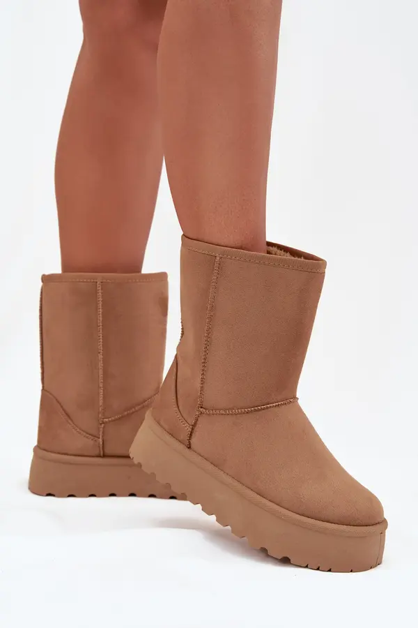 Boto Boto Women's Insulated Snow Boots with Fur Camel Abrams