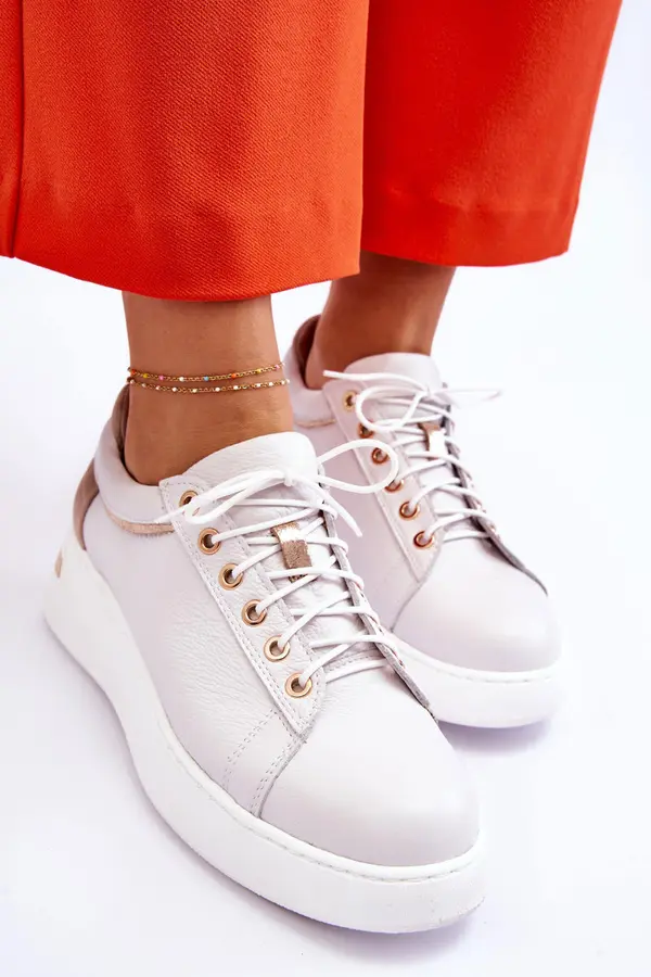 Boto Boto Women's Leather Platform Sports Shoes White Caressa