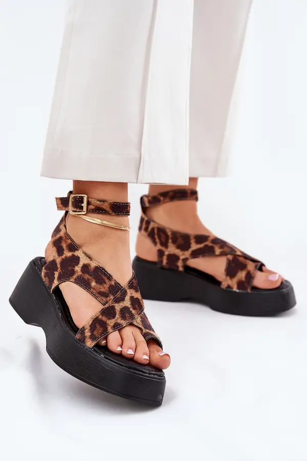 Boto Boto Women's Platform And Wedge Sandals In Leopard Print Brown Tenzorus