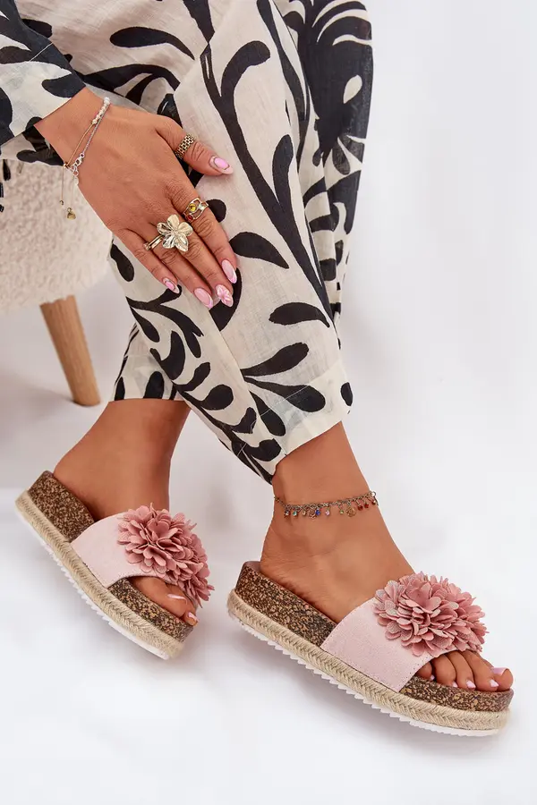 Boto Boto Women's Platform Sandals With Decorative Flowers Pink Tessara