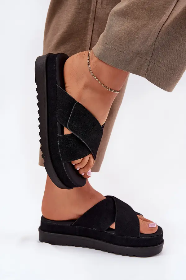 Boto Boto Womens platform sandals with intertwining straps black Rinasara