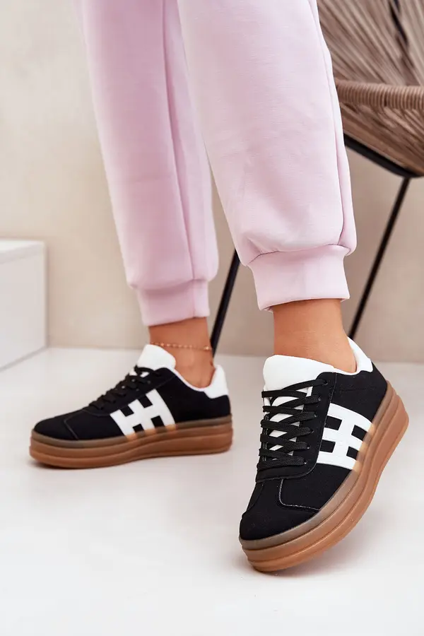 EVENTO Boto Women's Platform Sneakers Black Syliyana