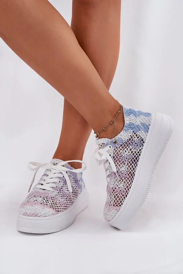 Boto Boto Womens Platform Sneakers With Crocheted Upper Multicolor Mirietto