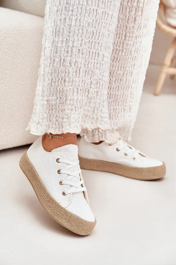 Boto Boto Women's Platform Sneakers With Weaving White Princa