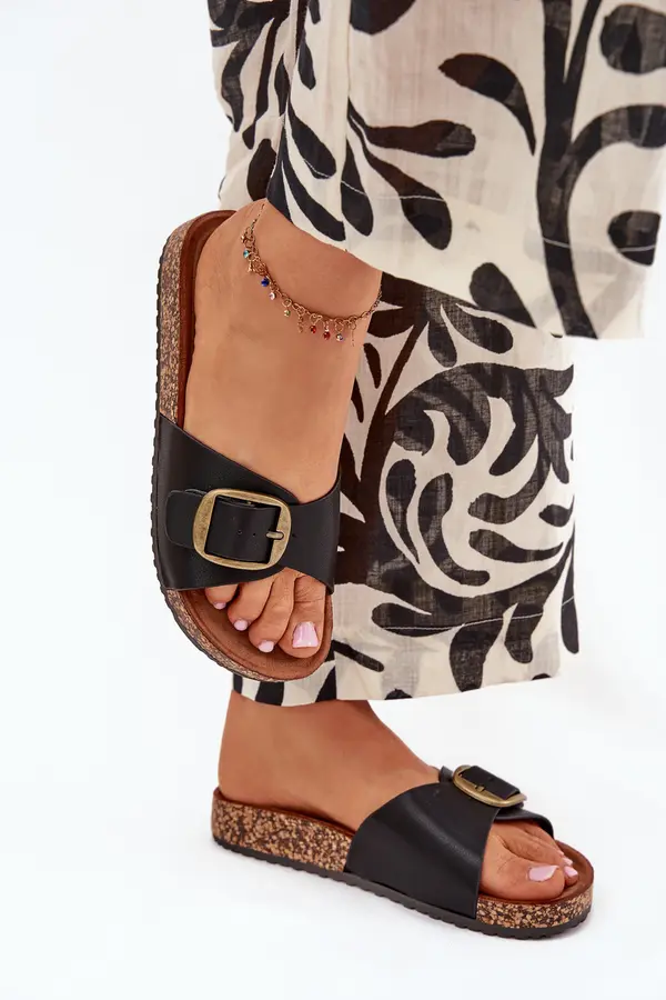 Boto Boto Women's sandals on cork platform with buckle black Vianara