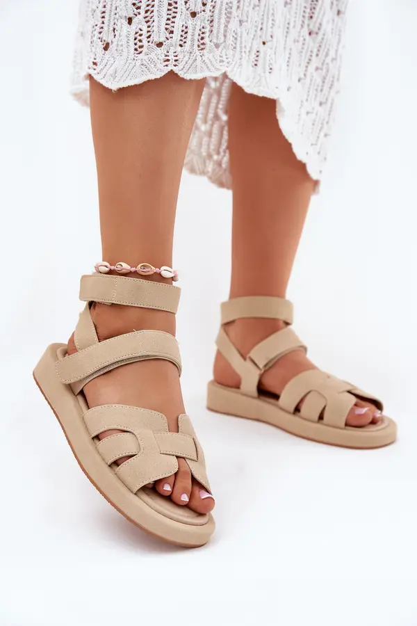 Boto Boto Women's Sandals With Velcro Beige Uvissa
