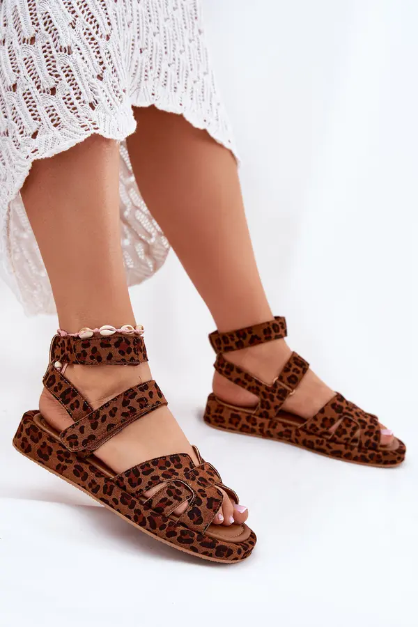 Boto Boto Women's sandals with Velcro leopard Uvissa