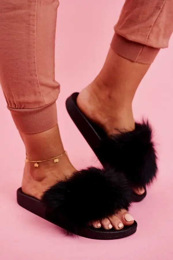 Boto Boto Women's Slides With Fur Black Belmondo