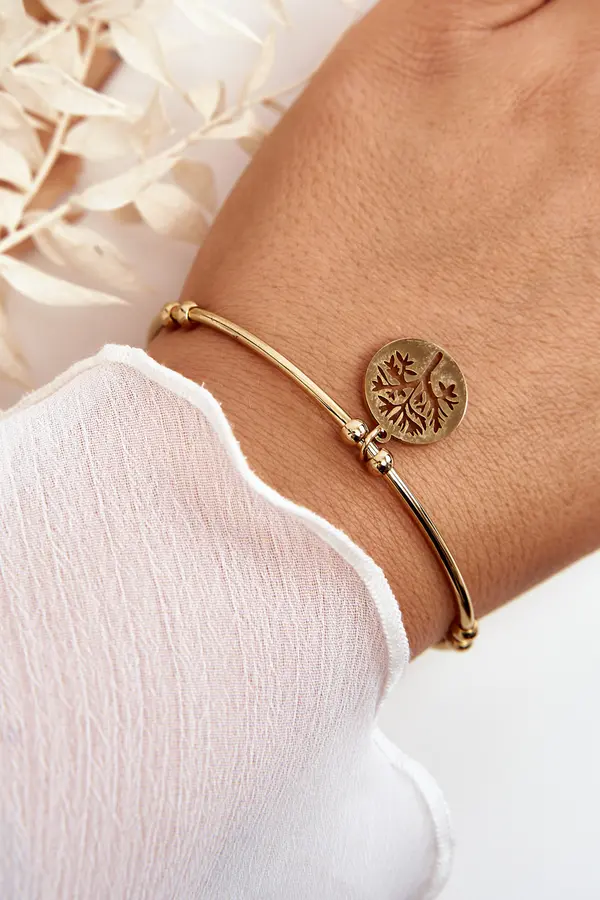 Boto Boto Women's Slip-On Steel Bracelet Tree Gold