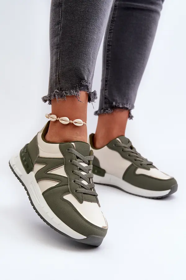 Boto Boto Women's Sneakers Made of Faux Leather Green Caimans