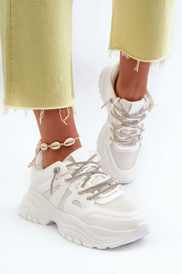Boto Boto Women's sneakers on a chunky sole with decorative lacing White Relissa