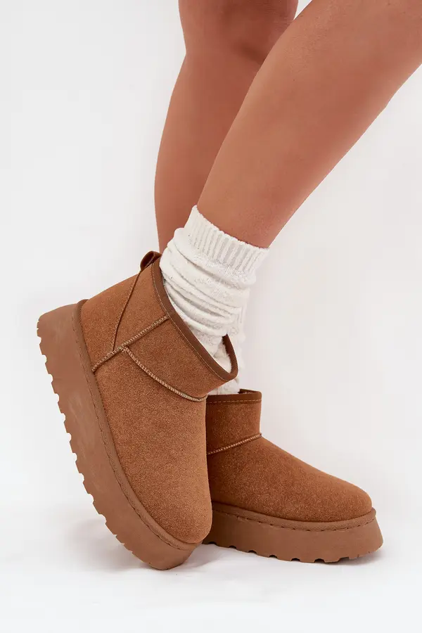 Boto Boto Women's Snow Boots On Platform Insulated With Fur Camel Vesirae