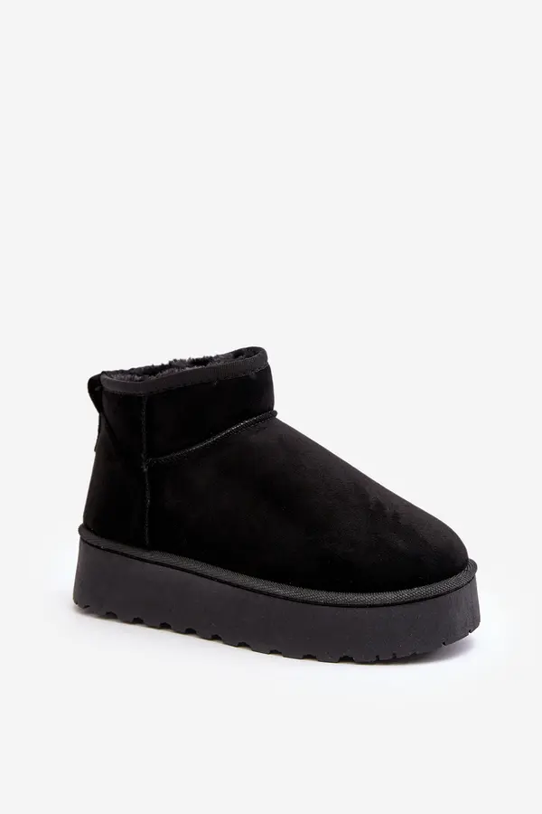 Boto Boto Women's Snow Boots On Platform Lined With Fur Black Xamella