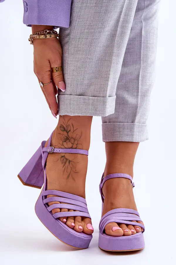 Boto Boto Women's Suede Platform Sandals Violet Verda