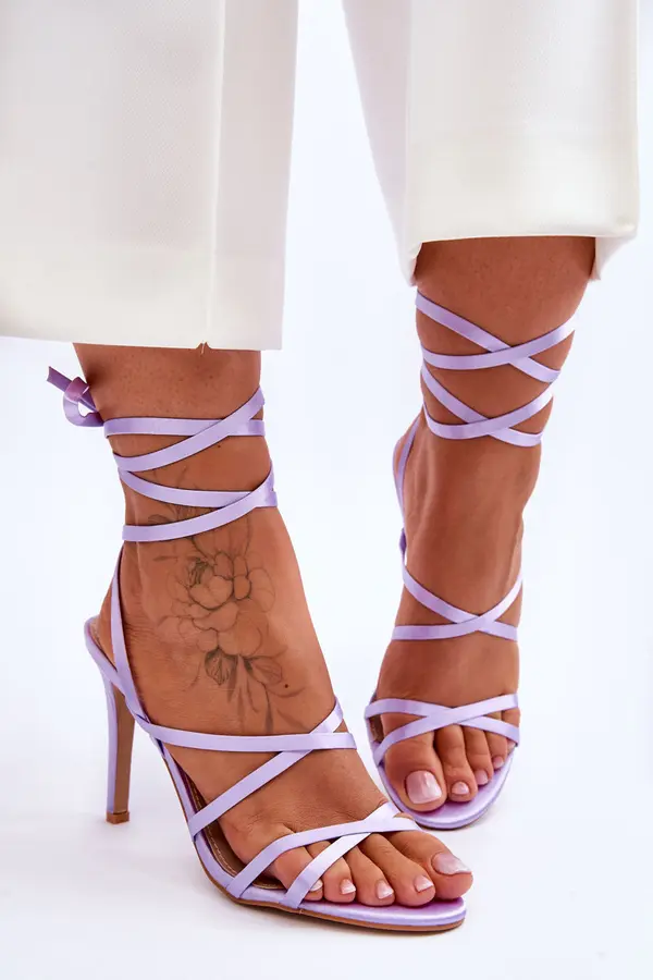 Boto Boto Women's Tied Sandals On A High Heel Purple Meya