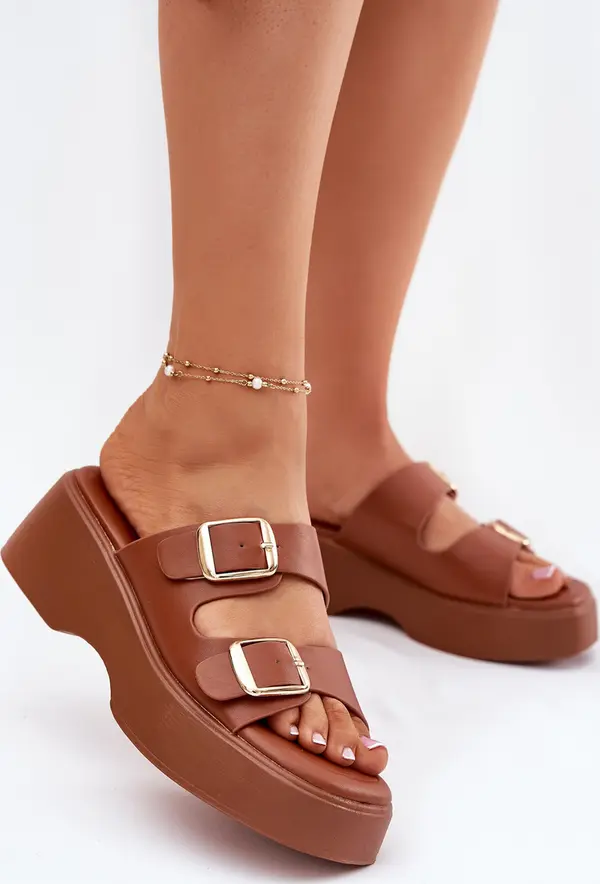 Boto Boto Womens Wedge And Platform Sandals With Buckles Camel Nitarelia
