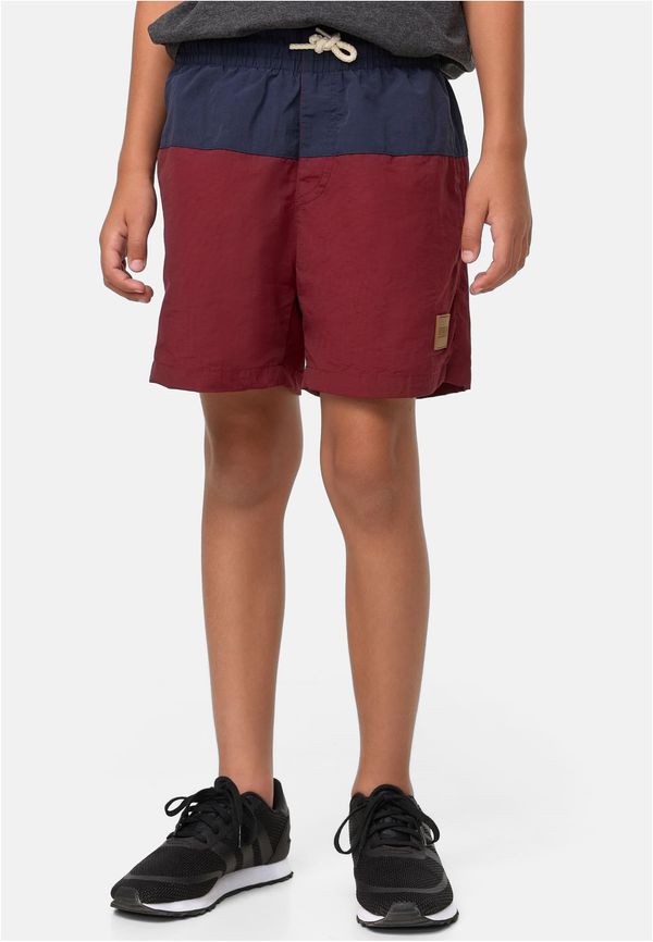 Urban Classics Kids Boys' Block Swim Shorts Dark/Burgundy