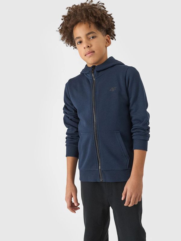 4F Boys' Sweatshirt Zipped Up Hoodie 4F - Navy Blue