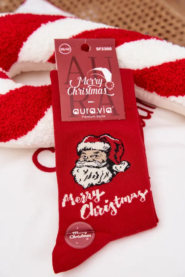Aura.via Božićne čarape Aura.via s motivom Djeda Mraza