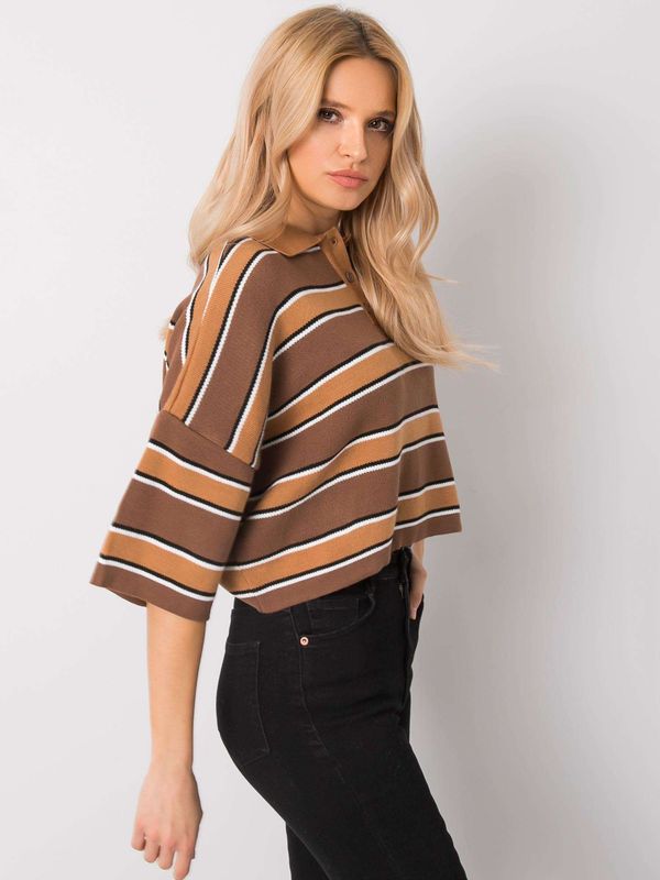 Fashionhunters Brown blouse Maya RUE PARIS