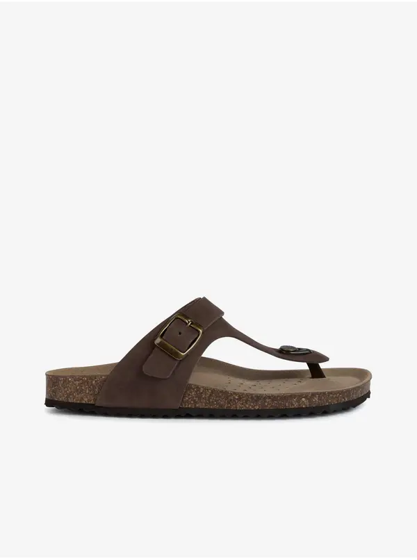 GEOX Brown women's leather flip-flops Geox - Women's