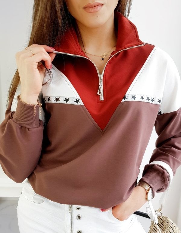 DStreet Brown women's sweatshirt BLASER BY0718