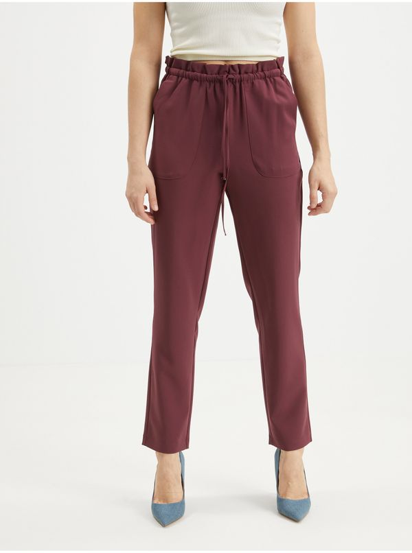 Vero Moda Burgundy cropped trousers VERO MODA-Theressa - Women