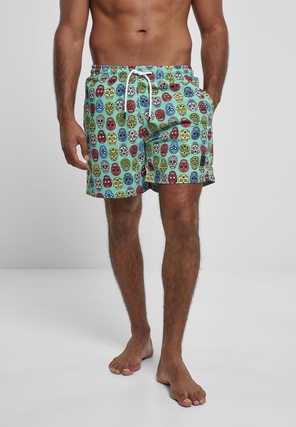 Urban Classics Calavera aop swim shorts pattern