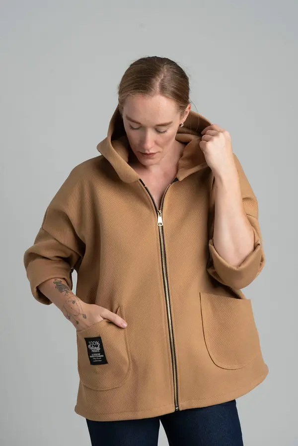 New collection Camel transitional light jacket with hood