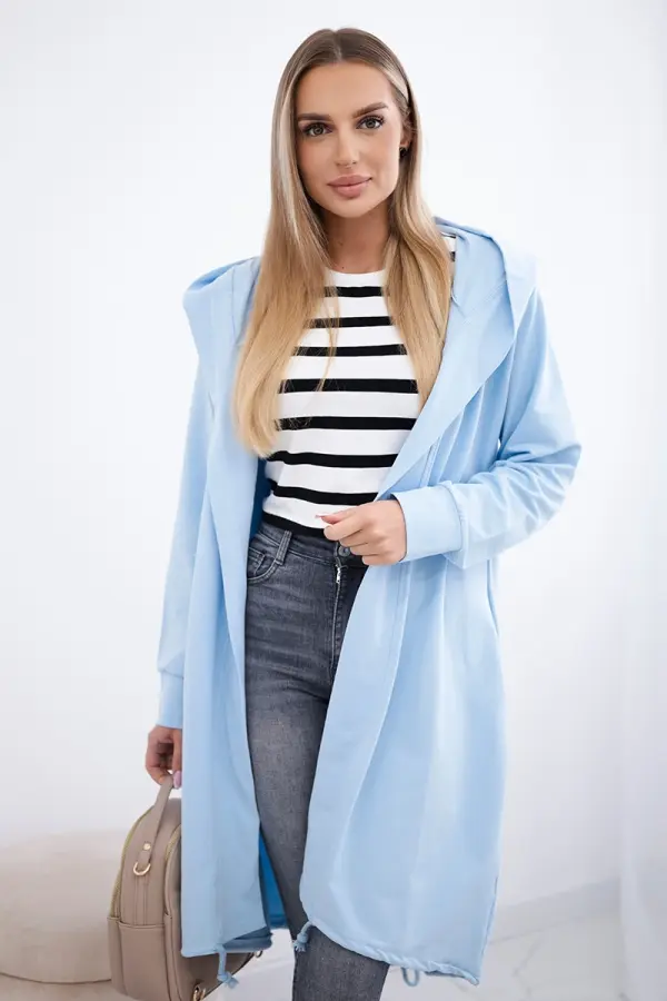 Kesi Cardigan with oversize print in azure color
