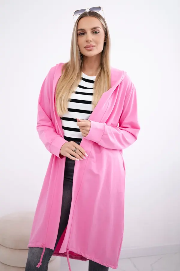 Kesi Cardigan with oversize print in light pink color