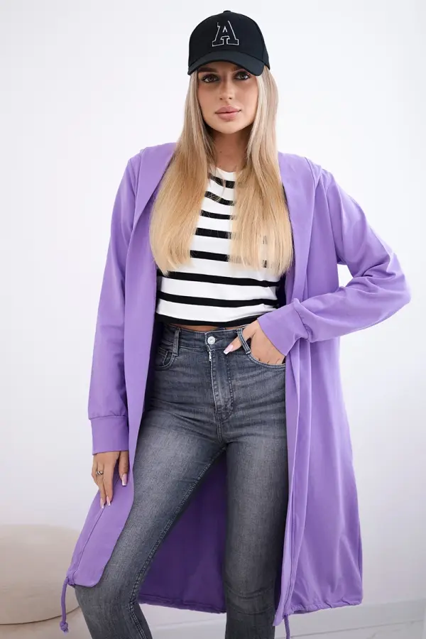 Kesi Cardigan with oversize print in purple color