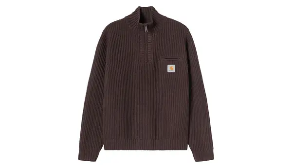 Carhartt Wip Carhartt WIP Detroit pulover s patentnim zatvaračem, smeđi