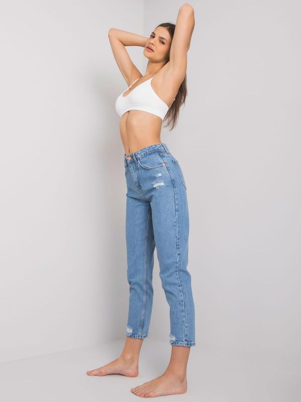 Fashionhunters Caro plava uzrujana ženska traperica