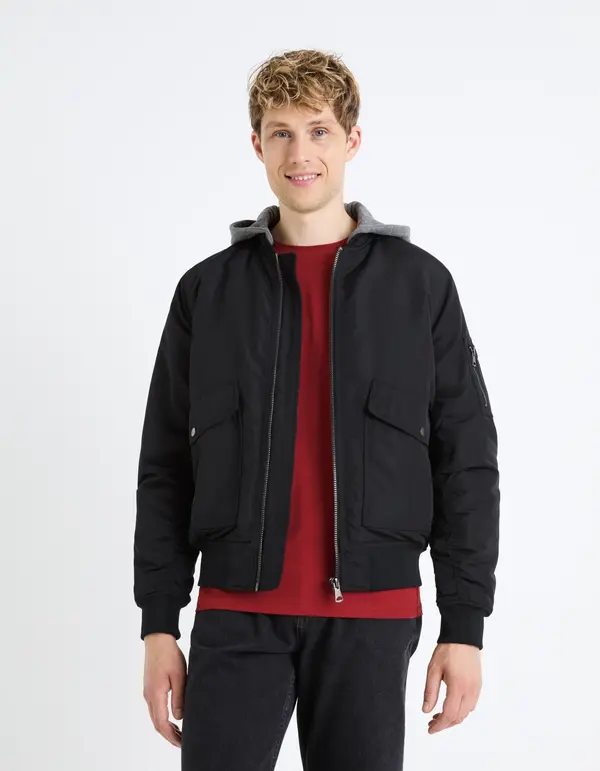 Celio Celio Bomber Jacket with Hood, Fujameshoo - Mens