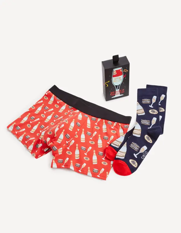 Celio Celio Boxers & Socks in Gift Wrap - Mens