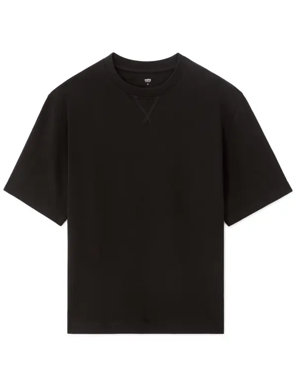 Celio Celio crna predimenzionirana majica kratkih rukava
