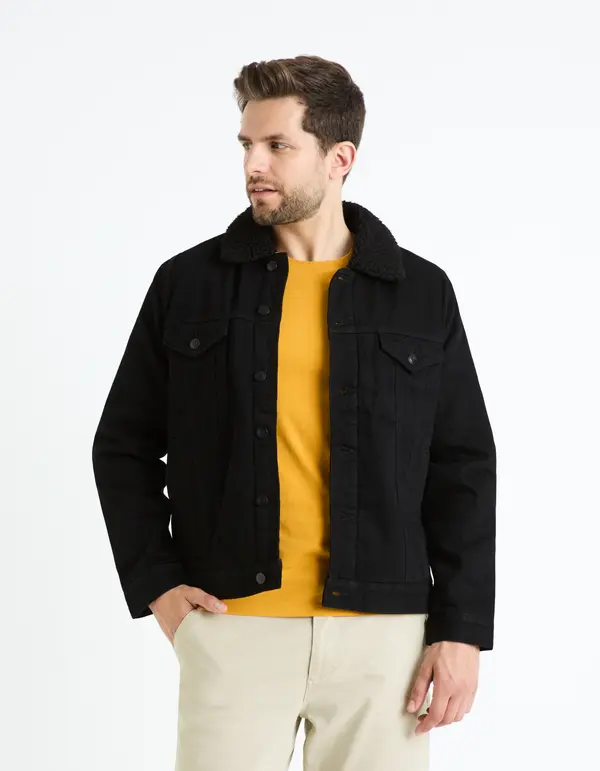 Celio Celio Denim Sherpa Jacket Cudensherp - Mens