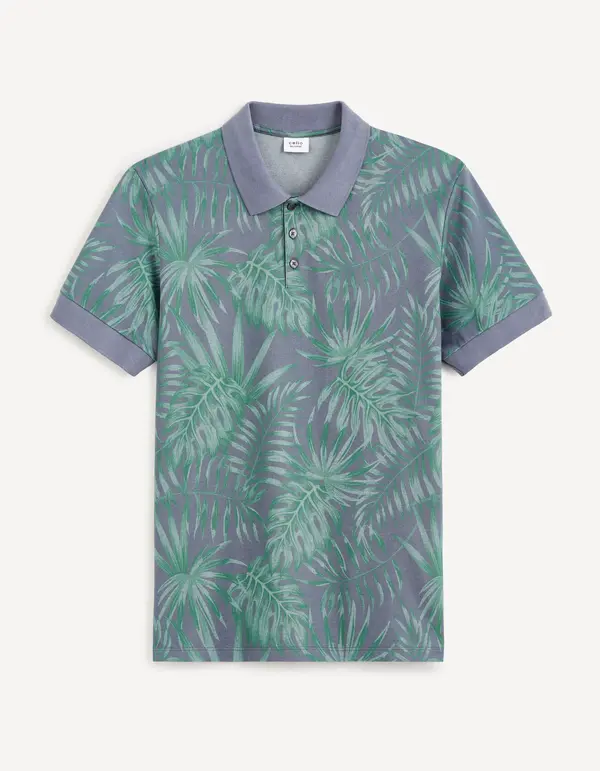Celio Celio Polo T-Shirt Cepalm with Leaves - Mens