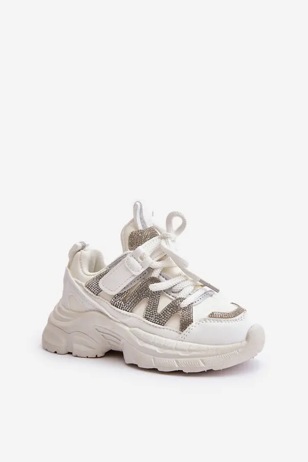 Boto Children's sneakers with crystals white Rianalla