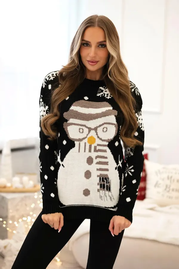 Kesi Christmas sweater with black snowman