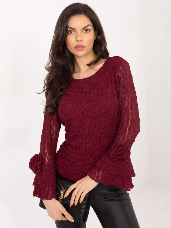 Italy Moda Čipkasta bluza s volanima