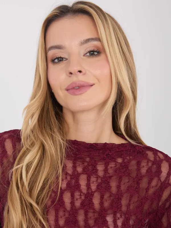 Italy Moda Čipkasta bluza u bordo boji