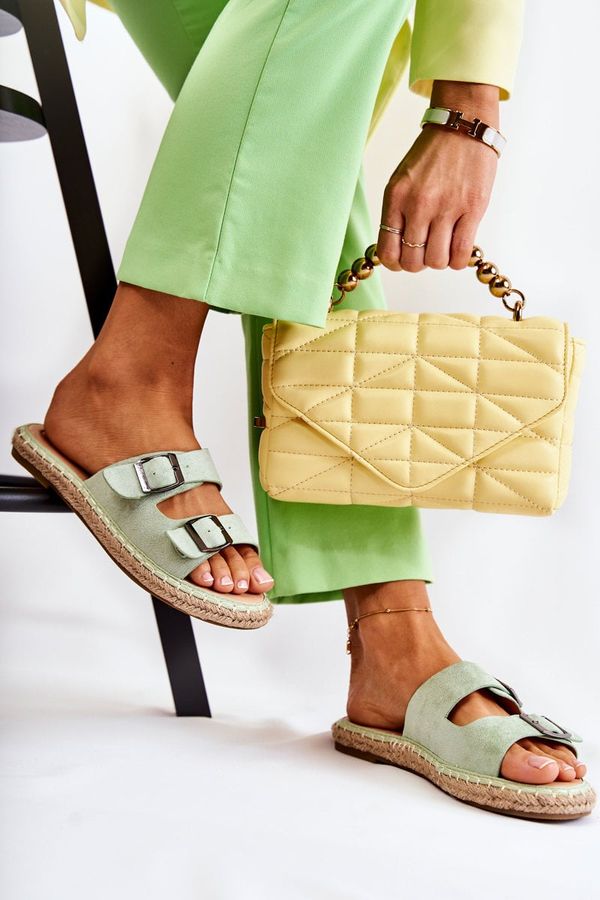 Kesi Classic suede women's slippers green Casilda