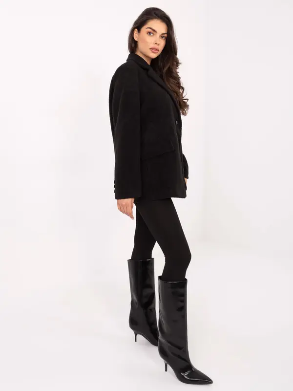 RUE PARIS Coat-IT-PL-FL7696.16-black