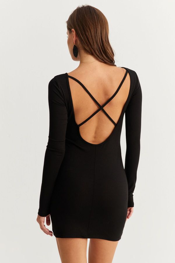 Cool & Sexy Cool & Sexy Women's Black Backless Mini Dress HOR36
