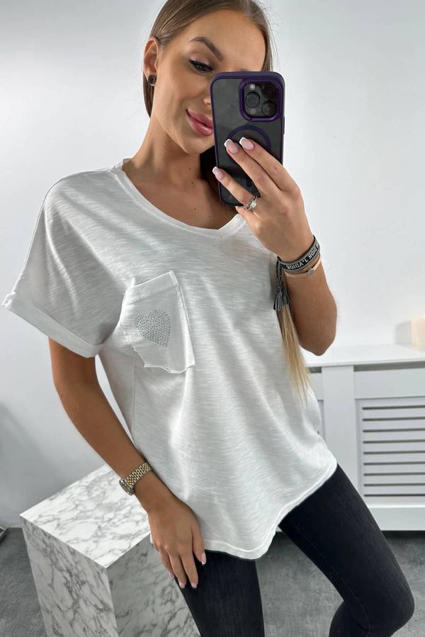 Kesi Cotton blouse with pocket white