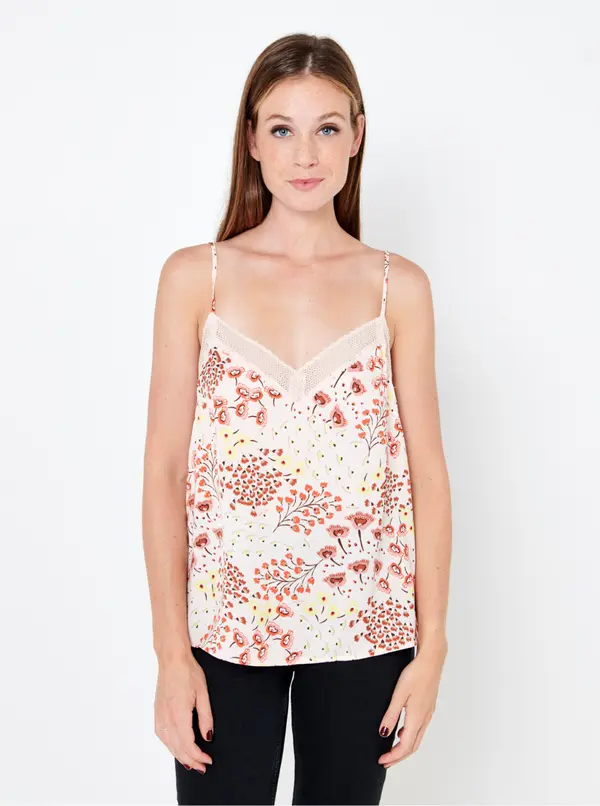 CAMAIEU Cream floral top CAMAIEU - Women's