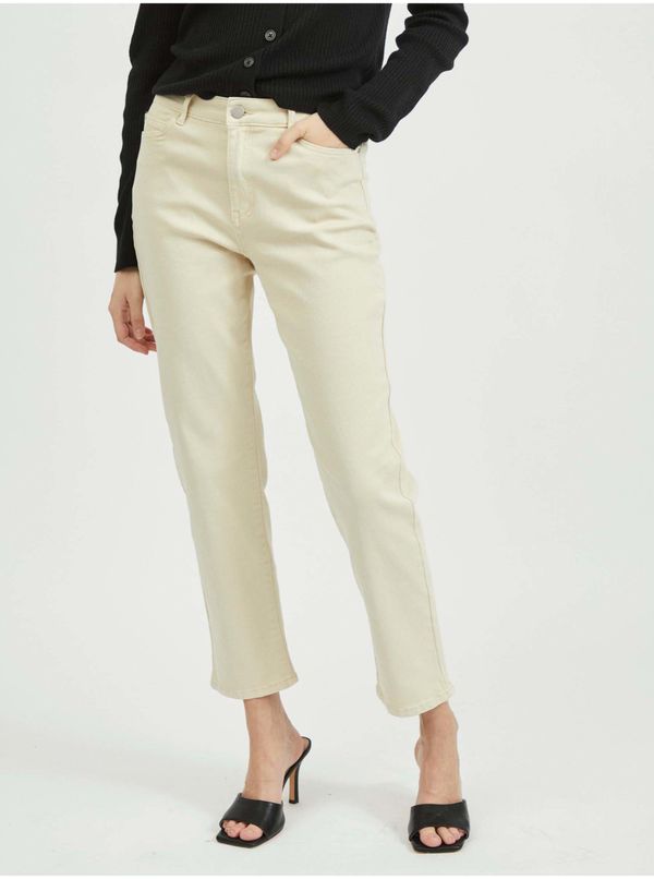 Vila Cream straight fit cropped jeans VILA Sommer - Ladies